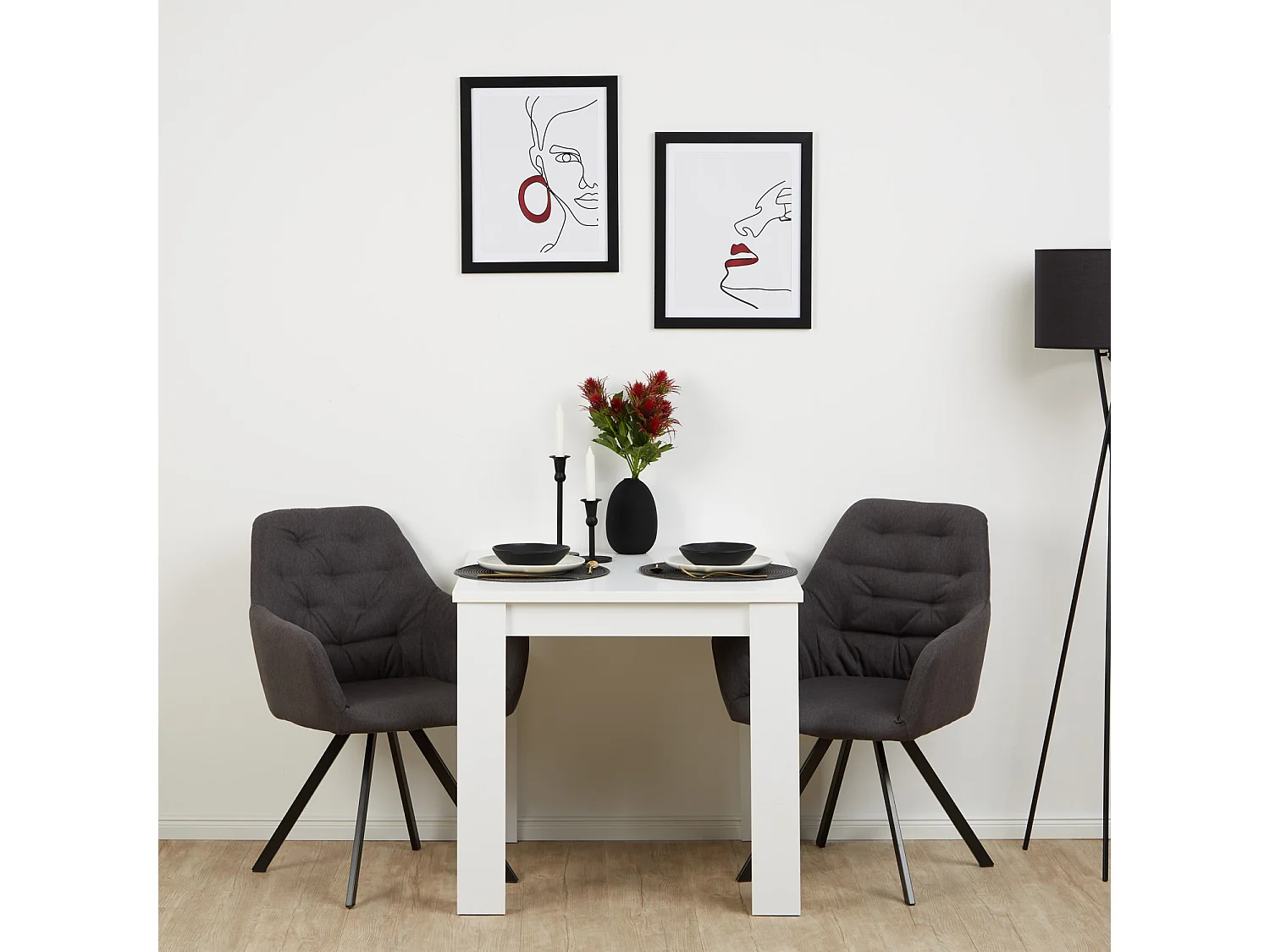 Eetkamerstoel Set 59x88x57 cm Antraciet Eames Stoelen