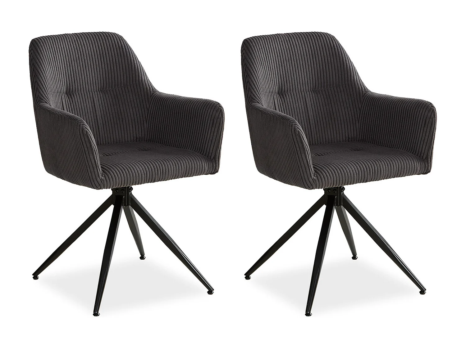 Eetkamerstoel Set 57x85x59 cm Grijs Moderne Eierstoelen Ribstof