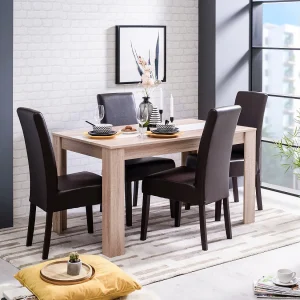 Eettafel 135x80x75 cm wit bruin Eettafel 135x80x75 cm wit bruin