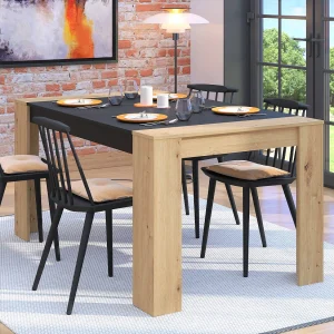 Eettafel 154x90x75 cm natuurlijk zwart Eettafel 154x90x75 cm natuurlijk zwart