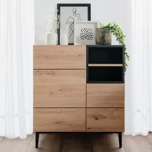 Dressoir 80x40x90 cm bruin zwart Dressoir 80x40x90 cm bruin zwart