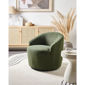 Fauteuil DAVIK Bouclé Donkergroen Fauteuil DAVIK Bouclé Donkergroen