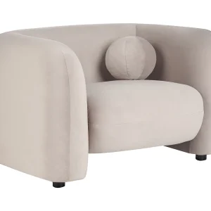 Fluweel Fauteuil Taupe LEIREN Fluweel Fauteuil Taupe LEIREN