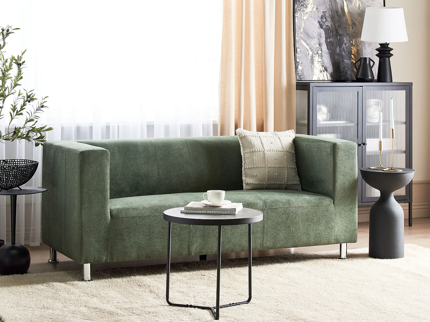 Bank FLORO Chenille Lichtgroen 3-zitter