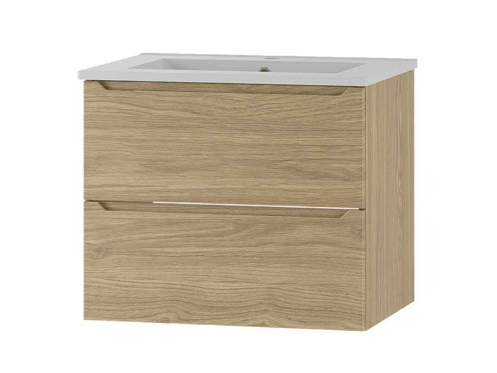 Badkamerset 60 cm Kast met wastafel Eikenhout geolied Etna