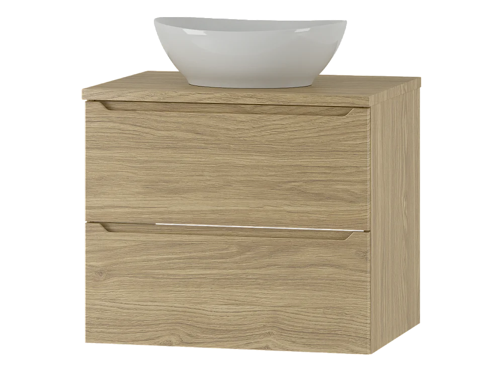 Badkamerset 60 cm Kast met wastafelblad Eikenhout geolied Etna