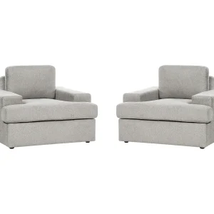 Fauteuil set van 2 stof lichtgrijs ALLA Fauteuil set van 2 stof lichtgrijs ALLA