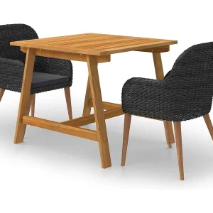 Garden Furniture –  3-delige Tuinset zwart