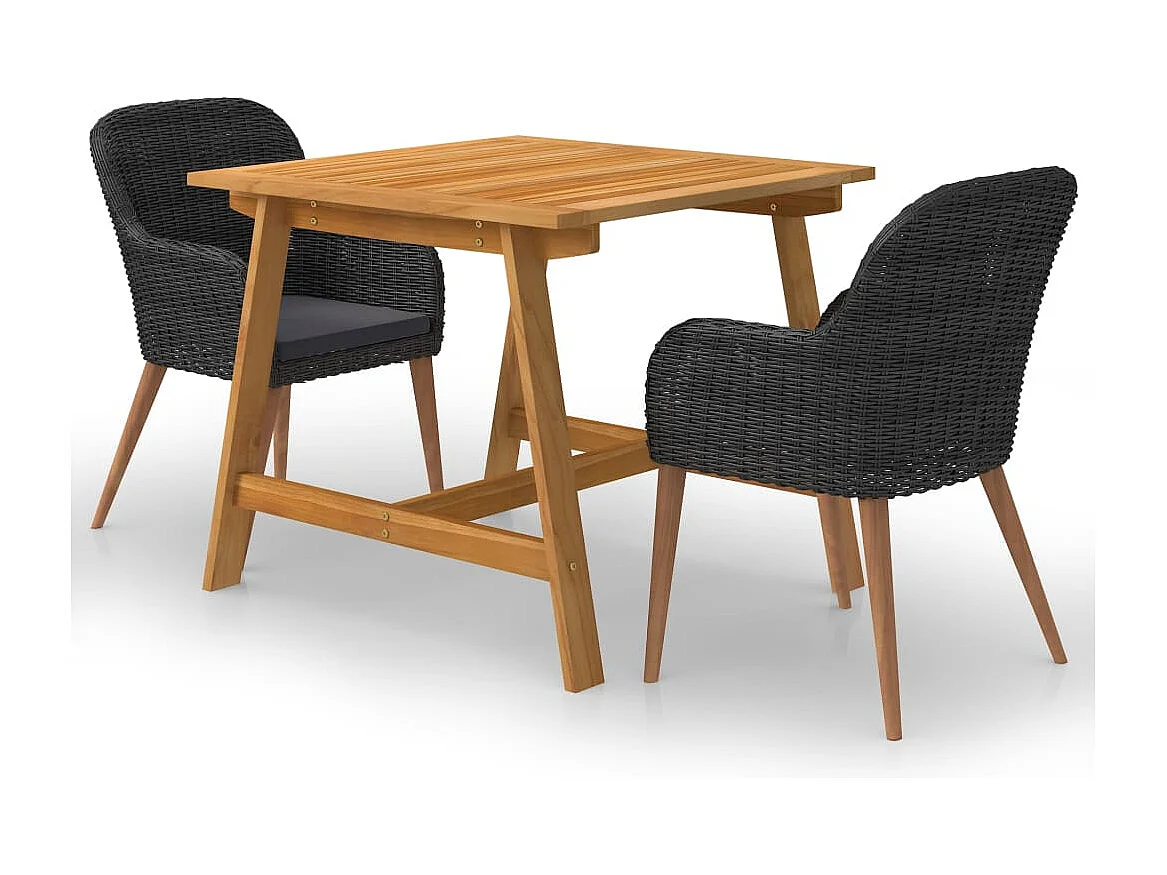 Garden Furniture - 3-delige Tuinset zwart