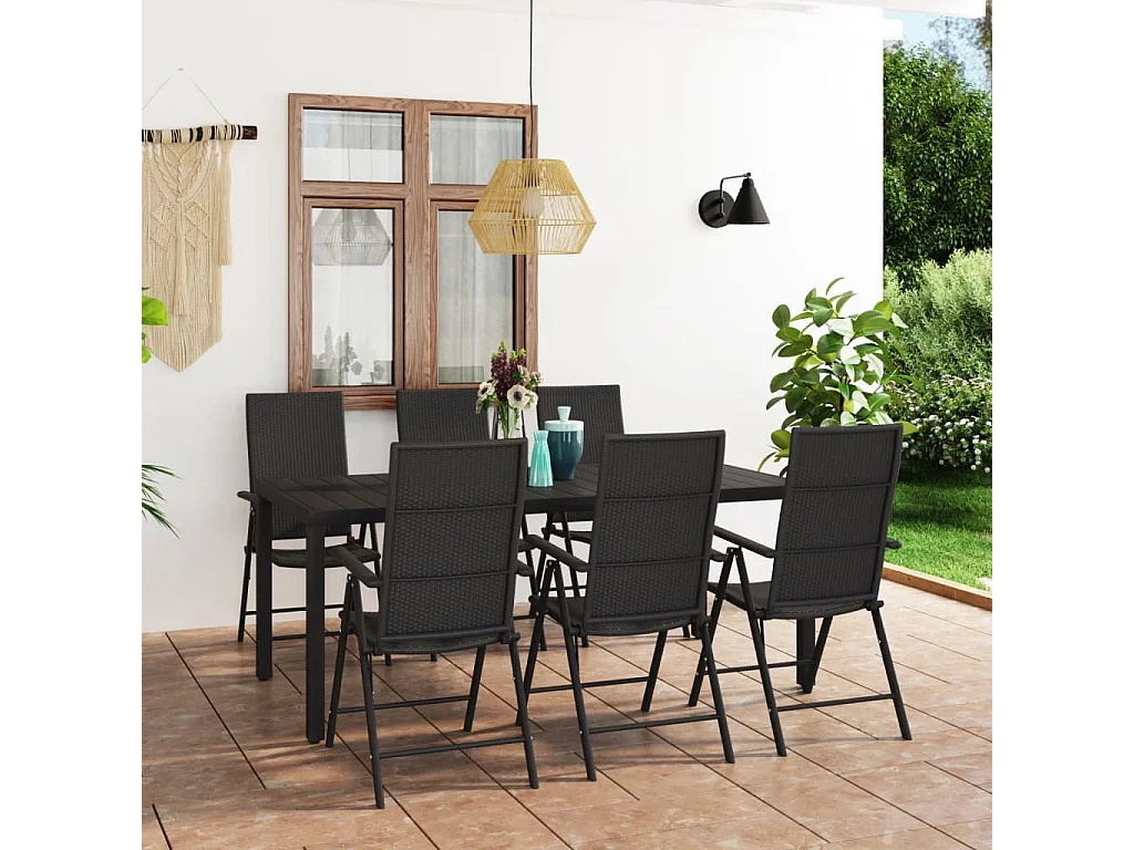 Garden Furniture - 7-delige Tuinset zwart