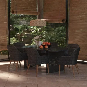 Garden Furniture – 7-delige Tuinset poly rattan zwart Garden Furniture – 7-delige Tuinset poly rattan zwart