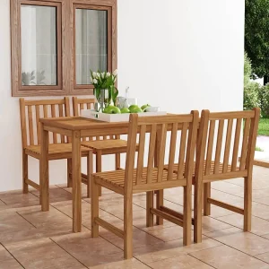 Garden Furniture – 5-delige tuinset 120×70 cm massief teakhout Garden Furniture – 5-delige tuinset 120×70 cm massief teakhout