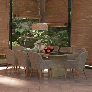 Garden Furniture – 9-delige Tuinset poly rattan bruin Garden Furniture – 9-delige Tuinset poly rattan bruin