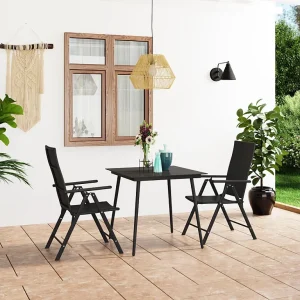 Garden Furniture –  3-delige Tuinset zwart