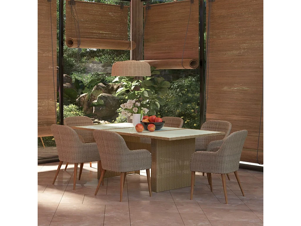 Garden Furniture - 7-delige Tuinset poly rattan bruin