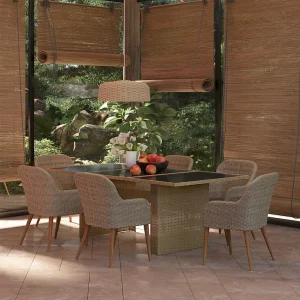 Garden Furniture – 7-delige Tuinset poly rattan bruin Garden Furniture – 7-delige Tuinset poly rattan bruin