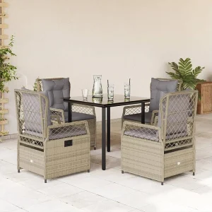 Garden Furniture – 5-delige Tuinset met kussens poly rattan beige Garden Furniture – 5-delige Tuinset met kussens poly rattan beige