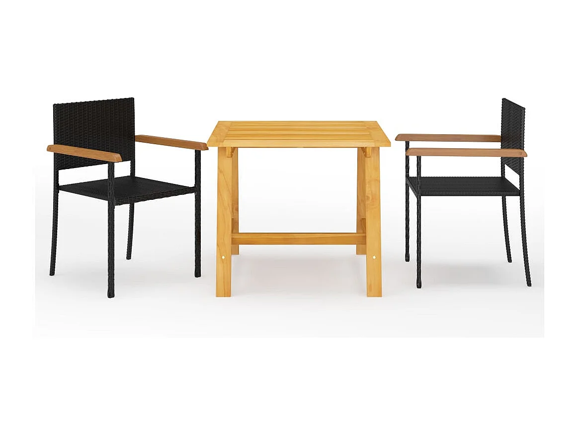 Garden Furniture - 3-delige Tuinset zwart