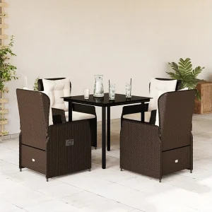 Garden Furniture – 5-delige Tuinset met kussens poly rattan bruin Garden Furniture – 5-delige Tuinset met kussens poly rattan bruin