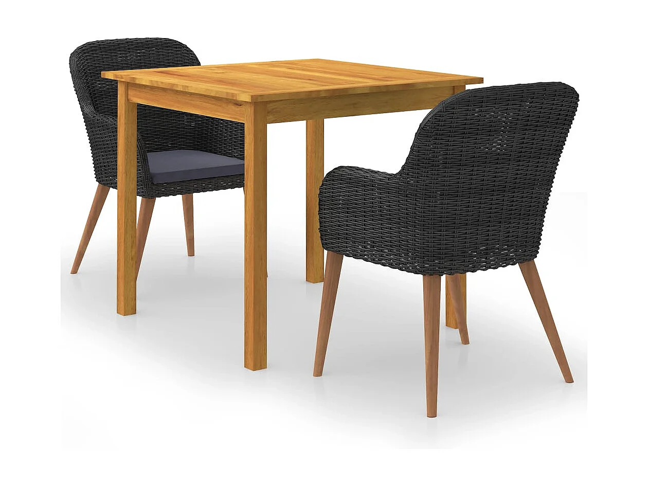 Garden Furniture - 3-delige Tuinset zwart