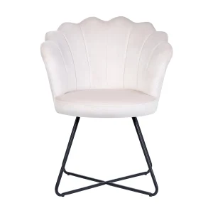 Fauteuil LOVELOCK Fluweel Gebroken wit