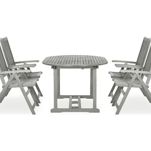 Dylrik  5-delige tuinset (150-200)x100cm massief acaciahout grijs