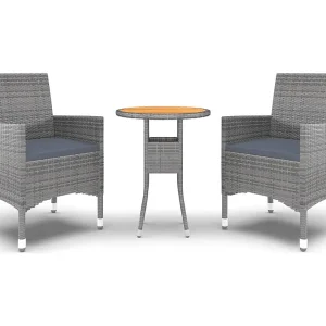 Eorin  3-delige Tuinset poly rattan grijs