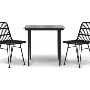 Eden Prairie  3-delige Tuinset poly rattan zwart
