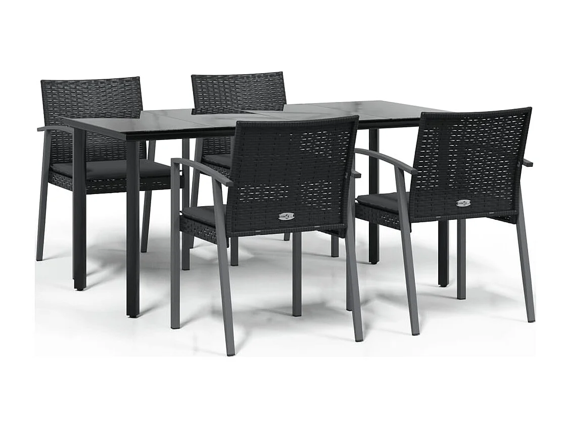 Ephrata 5-delige Tuinset met kussens poly rattan en staal