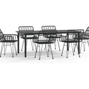 Francisca  7-delige Tuinset poly rattan zwart