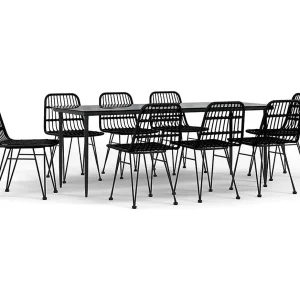 Eden Prairie  9-delige Tuinset poly rattan zwart