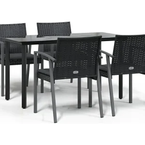 Ephrata  5-delige Tuinset met kussens poly rattan en staal