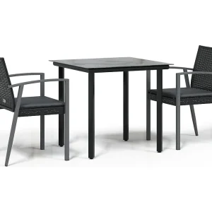 Ephrata  3-delige Tuinset met kussens poly rattan en staal