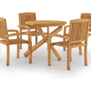 Eilven 5-delige Tuinset massief teakhout Eilven 5-delige Tuinset massief teakhout