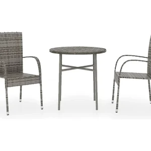 Eglantine 3-delige Tuinset poly rattan grijs Eglantine 3-delige Tuinset poly rattan grijs