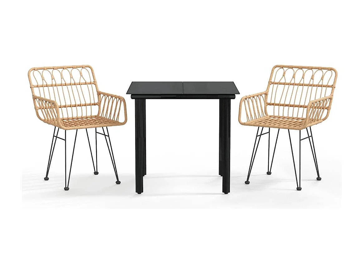 Francisca 3-delige Tuinset poly rattan