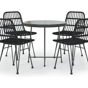 Geira 5-delige Tuinset poly rattan zwart Geira 5-delige Tuinset poly rattan zwart