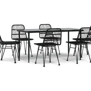 Eden Prairie  7-delige Tuinset poly rattan zwart