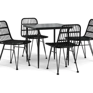 Eden Prairie  5-delige Tuinset poly rattan zwart