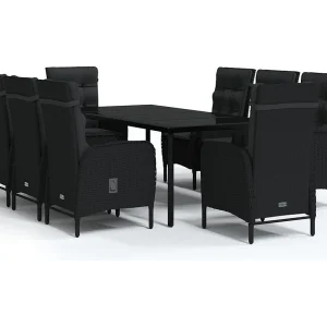 Eliseo 9-delige Tuinset met kussens zwart Eliseo 9-delige Tuinset met kussens zwart