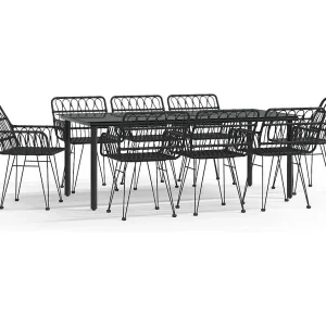 Francisca  9-delige Tuinset poly rattan zwart