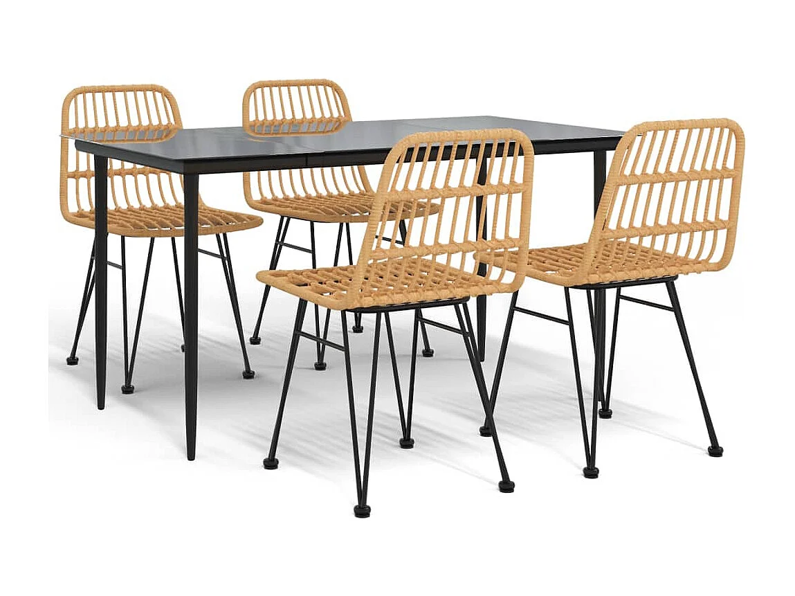 Eden Prairie 5-delige Tuinset poly rattan
