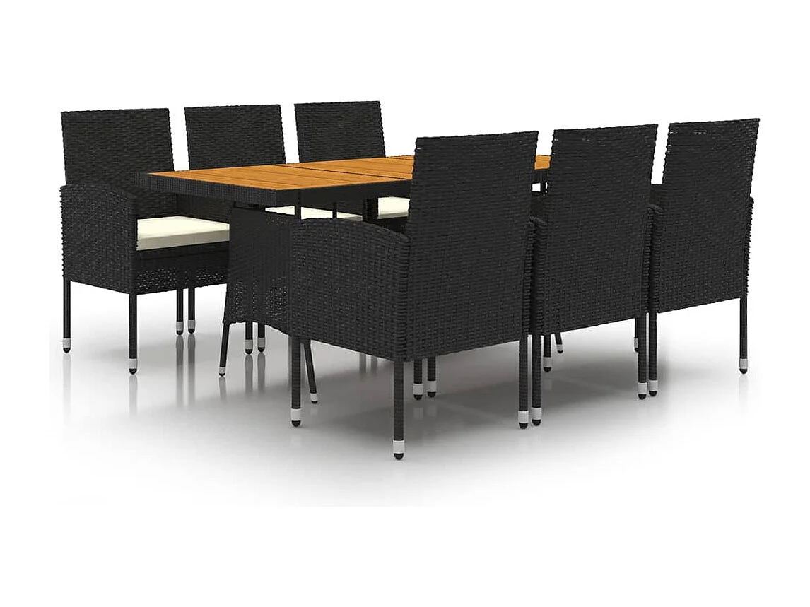 Georgetown 7-delige Tuinset poly rattan zwart