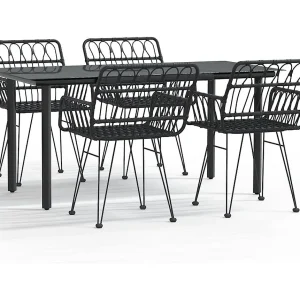 Francisca  5-delige Tuinset poly rattan zwart