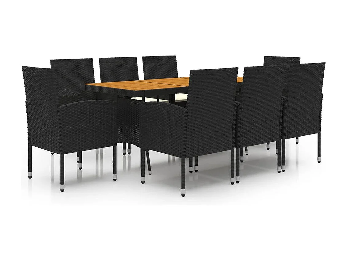 Georgetown 9-delige Tuinset poly rattan zwart