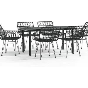 Francisca  7-delige Tuinset poly rattan zwart