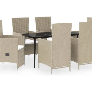 Florissant 7-delige Tuinset met kussens beige Florissant 7-delige Tuinset met kussens beige
