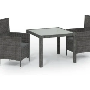 Fea 3-delige Tuinset met kussens poly rattan grijs Fea 3-delige Tuinset met kussens poly rattan grijs