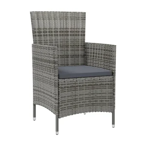 Fea 3-delige Tuinset met kussens poly rattan grijs Fea 3-delige Tuinset met kussens poly rattan grijs