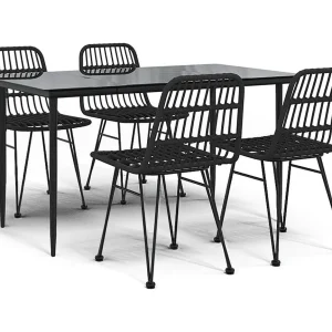Eden Prairie  5-delige Tuinset poly rattan zwart